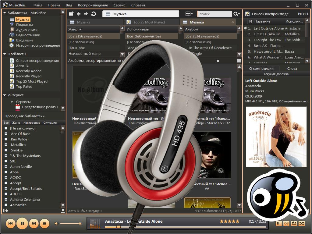 Musicbee. Скины для MUSICBEE. Peťkov MUSICBEE.